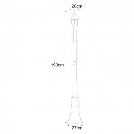 Lampa ogrodowa stojąca K-7007B/1N CZARNY z serii VASCO Kaja Lighting