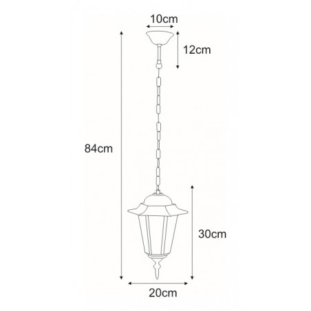 Lampa ogrodowa wisząca K-5009H CZARNY z serii STANDARD Kaja Lighting