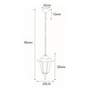 Lampa ogrodowa wisząca K-5009H CZARNY z serii STANDARD Kaja Lighting