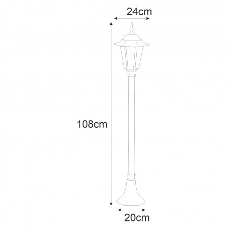 Lampa ogrodowa stojąca K-6009B CZARNY z serii STANDARD Kaja Lighting