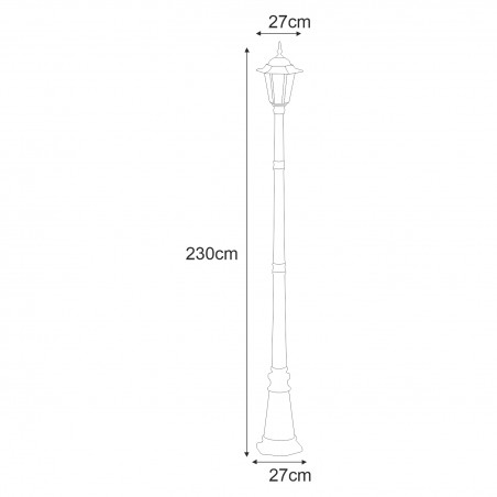 Lampa ogrodowa stojąca K-7064A/1 CZARNY z serii STANDARD Kaja Lighting