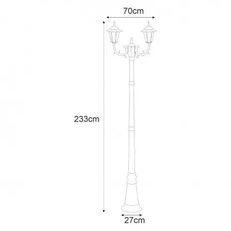 Lampa ogrodowa stojąca K-7064A2/2 CZARNY z serii STANDARD Kaja Lighting