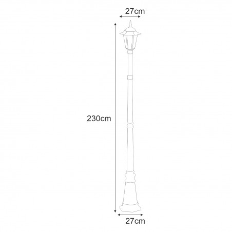 Lampa ogrodowa stojąca K-7064A/1 CZARNY/ZŁOTY z serii STANDARD Kaja Lighting