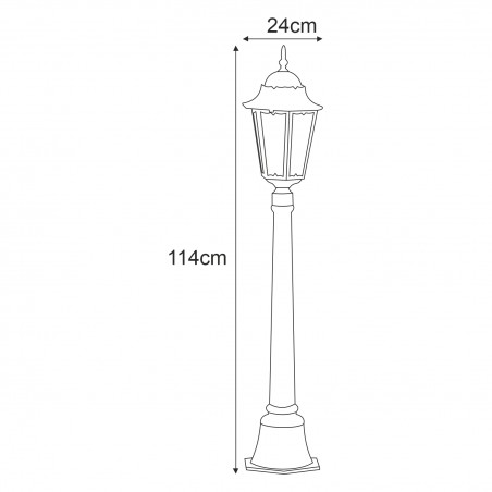 Lampa ogrodowa stojąca K-6006A CZARNY/ZŁOTY z serii LOZANA Kaja Lighting