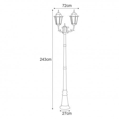 Lampa ogrodowa stojąca K-7006A2/2 CZARNY/ZŁOTY z serii LOZANA Kaja Lighting