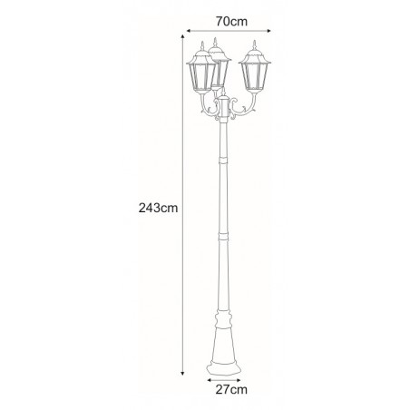 Lampa ogrodowa stojąca K-7006A2/3 CZARNY/ZŁOTY z serii LOZANA Kaja Lighting