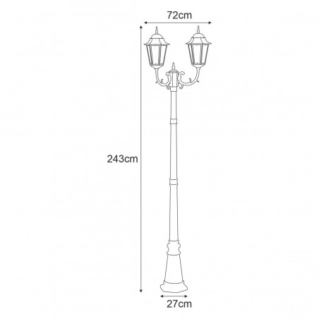 Lampa ogrodowa stojąca K-7006A2/2 CZARNY z serii LOZANA Kaja Lighting