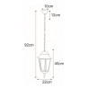 Lampa ogrodowa wisząca K-5006H CZARNY z serii LOZANA Kaja Lighting