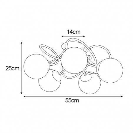Lampa sufitowa K-5127 z serii FLORO Kaja Lighting