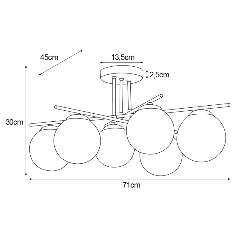 Lampa sufitowa K-5162 z serii DELTA Kaja Lighting