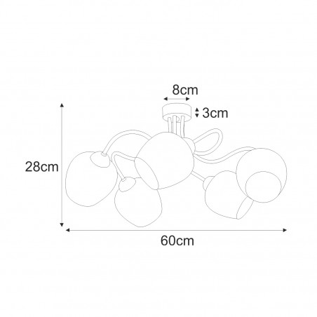 Lampa sufitowa K-5186 z serii BELLA Kaja Lighting