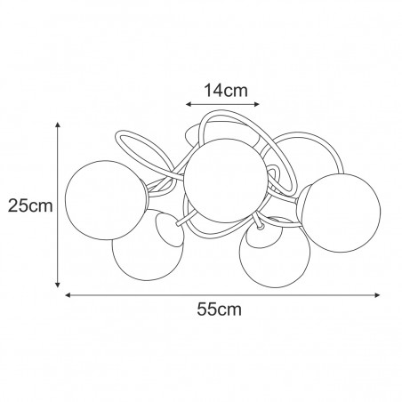 Lampa sufitowa K-5351 z serii NELA Kaja Lighting