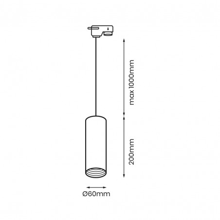ML7680 Pipe Track Pendant Light White 1xGU10 Milagro