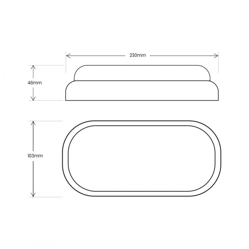 EK1083 Oprawa Kanałowa Davo Owal 18W 4000K IP64 Czarny Eko-Light