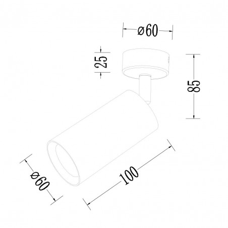 ML1156 Oprawa Pipe Spot Czarny 1xGU10 Milagro