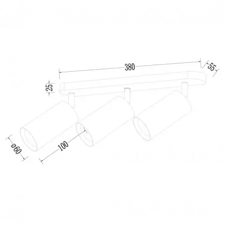 ML1162 Oprawa Pipe Spot Czarny 3xGU10 Milagro