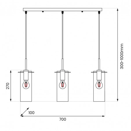 ML1073 Lampa wisząca PADOVA 3xE27 Milagro