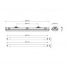 EKH1300 Zestaw Oprawa Hermetyczna 2x120cm + Odbłyśnik Eko-Light
