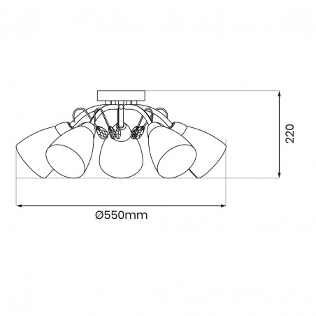ML1276 Lampa sufitowa PIREUS 5xE27 Milagro