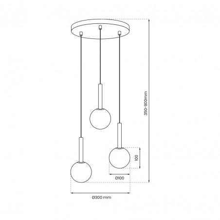MLP0969 Lampa wisząca PLAY BLACK 3xG9 Milagro