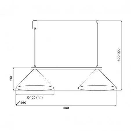 MLP0944 Lampa wisząca CAPITAL CZARNY-MIEDZIANY 2XGX53 Milagro