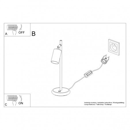 Lampa biurkowa WINX czarny/chrom  SL.1373 Sollux