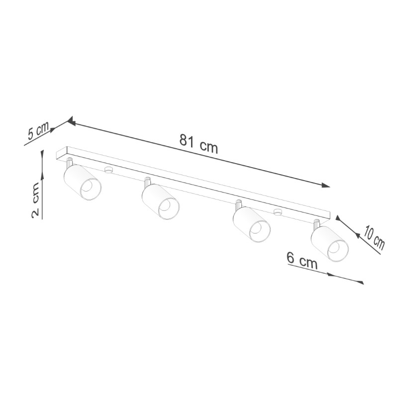 Plafon WINX 4L czarny/miedź  SL.1379 Sollux
