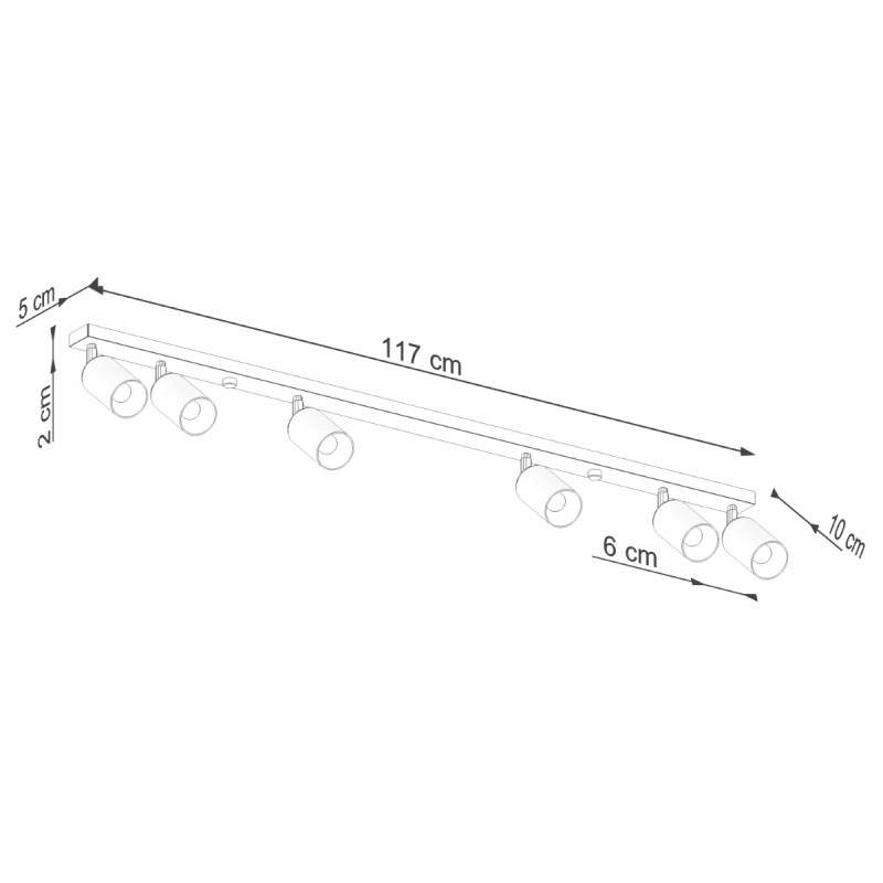 Plafon WINX 6L czarny/miedź  SL.1380 Sollux