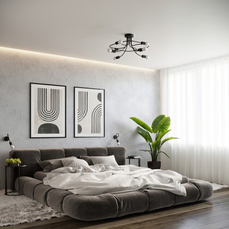 Żyrandol LEVAR 4 czarny  SL.1455 Sollux